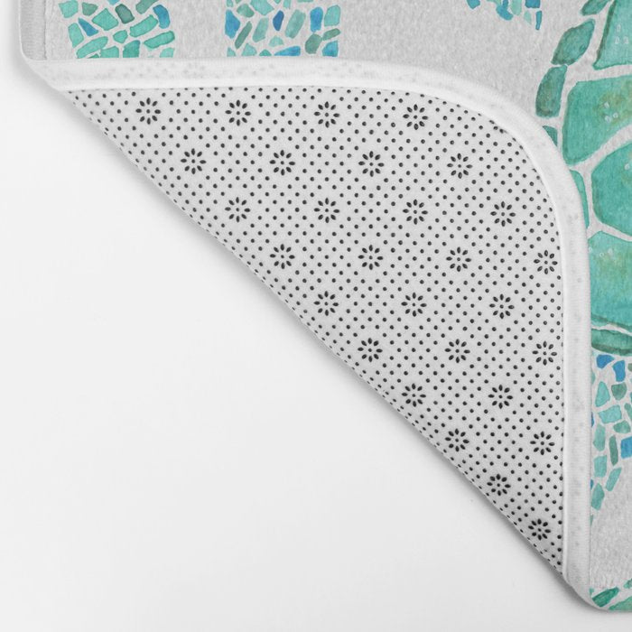 Sea Turtle Pattern - Blue Bath Mat Gallery Image 2