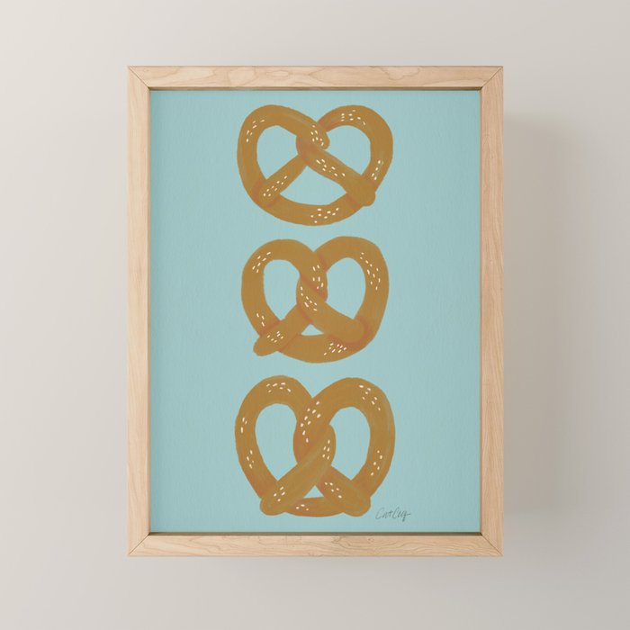 Pretzel Pattern - Mint Mini Art Print Gallery Image 1