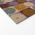 Retro Flowers Check Pattern X Welcome Mat Gallery Image 2