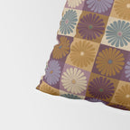 Retro Flowers Check Pattern X Pillow Sham Gallery Image 4