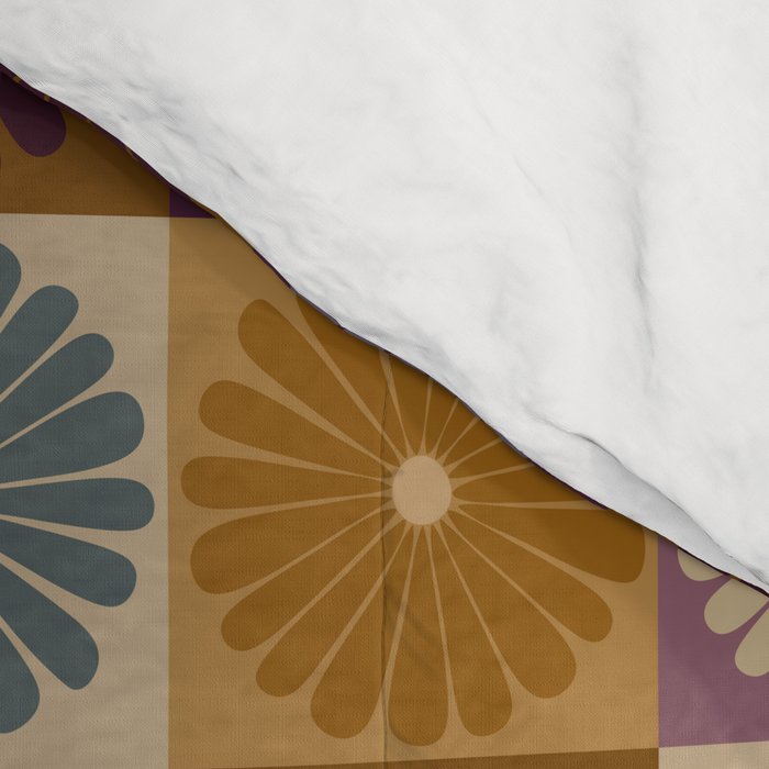 Retro Flowers Check Pattern X Comforter Gallery Image 4