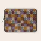 Retro Flowers Check Pattern X Laptop Sleeve Gallery Image 1