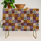 Retro Flowers Check Pattern X Credenza Gallery Image 1
