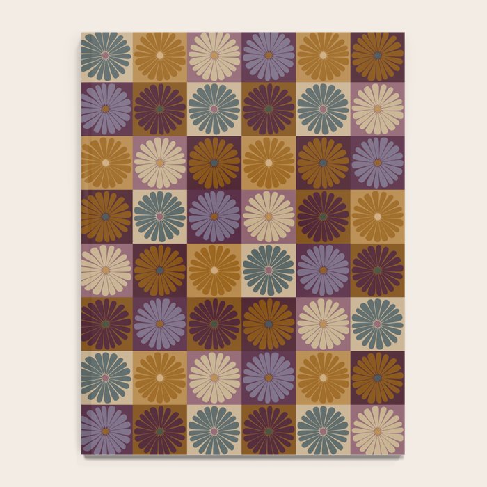 Retro Flowers Check Pattern X Notebook Gallery Image 4