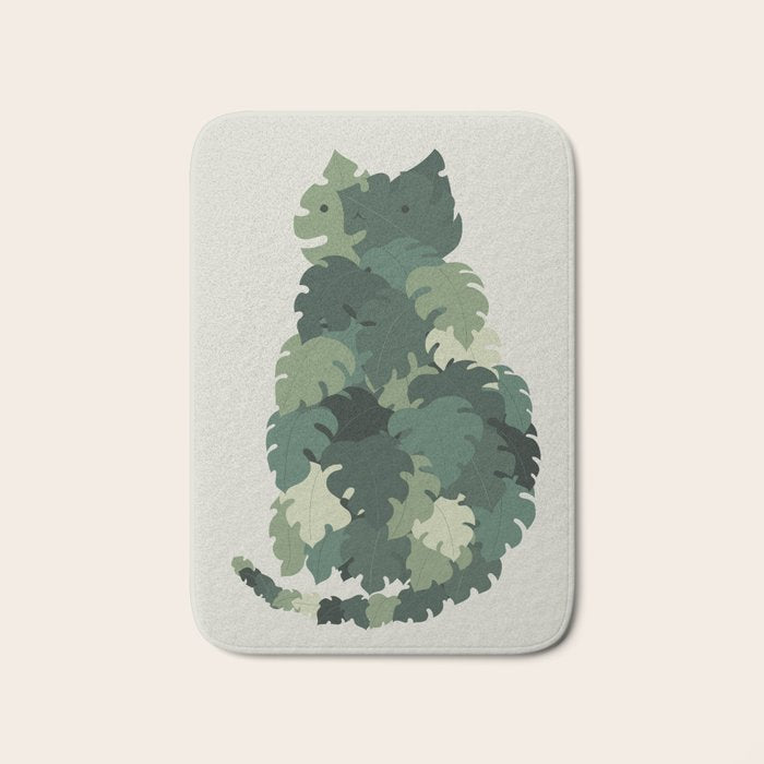 Cat Plants: Meowstera Bath Mat Gallery Image 1