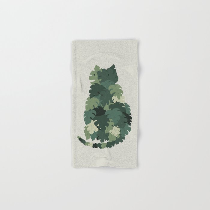 Cat Plants: Meowstera Bath Towel Gallery Image 1