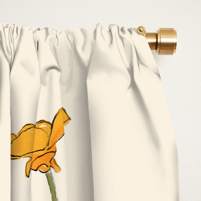 Blooming Wildflowers Yellow 2 Window Curtain Gallery Image 2