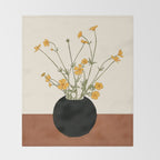 Blooming Wildflowers Yellow 2 Throw Blanket Gallery Image 2