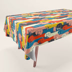 COLORED DOGS PATTERN 2 Tablecloth Gallery Image 1