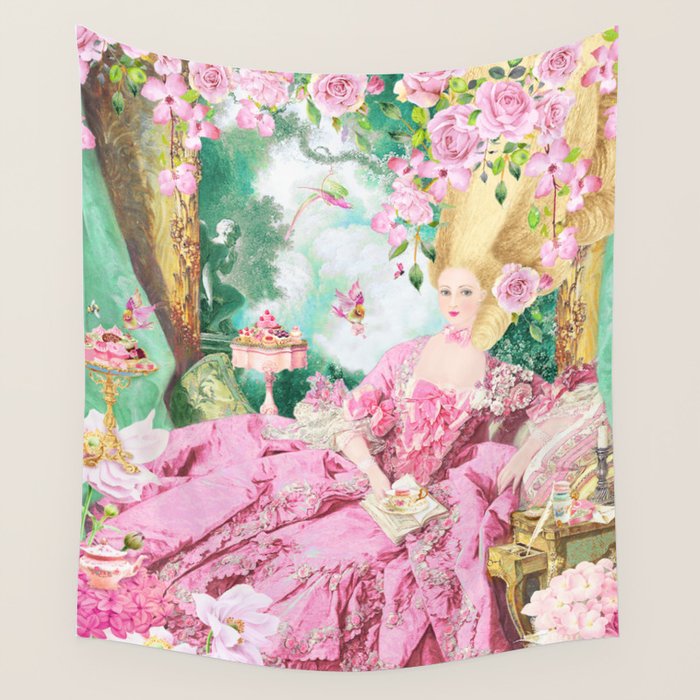 Marie Antoinette Garden Party Wall Tapestry Gallery Image 4