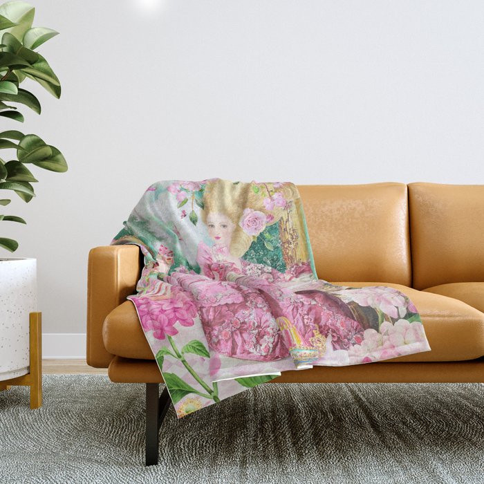 Marie Antoinette Garden Party Throw Blanket Gallery Image 1