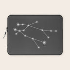 Gemini Zodiac Star Constellation Line Art Grey Laptop Sleeve Gallery Image 1