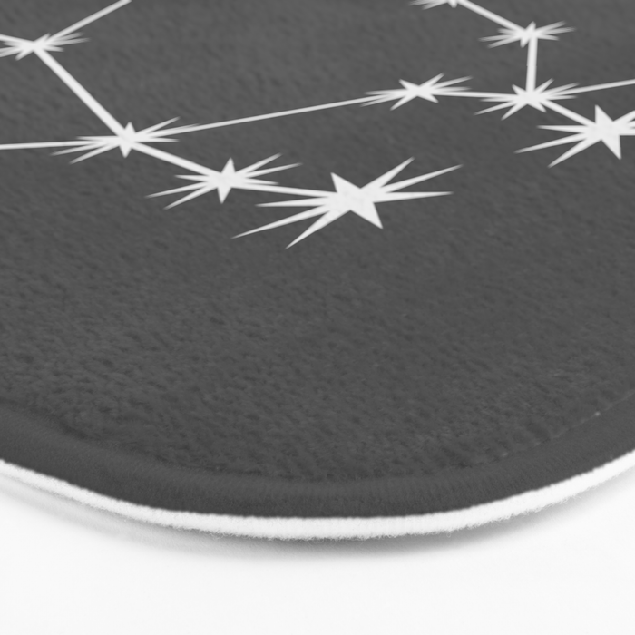 Gemini Zodiac Star Constellation Line Art Grey Bath Mat Gallery Image 3