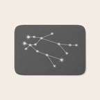 Gemini Zodiac Star Constellation Line Art Grey Bath Mat Gallery Image 1