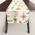Tree Trimming Hands and Retro Ornaments Table Runner Gallery Image 1