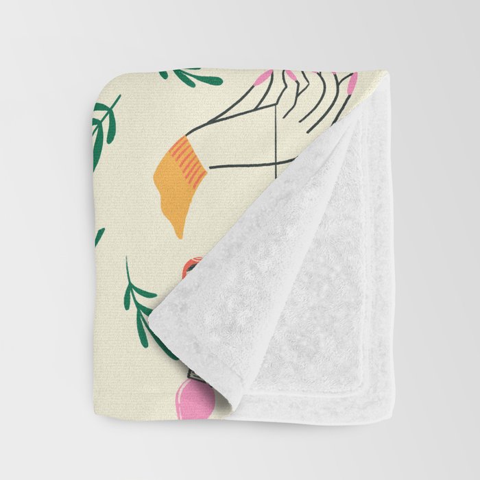 Tree Trimming Hands and Retro Ornaments Throw Blanket Gallery Image 3
