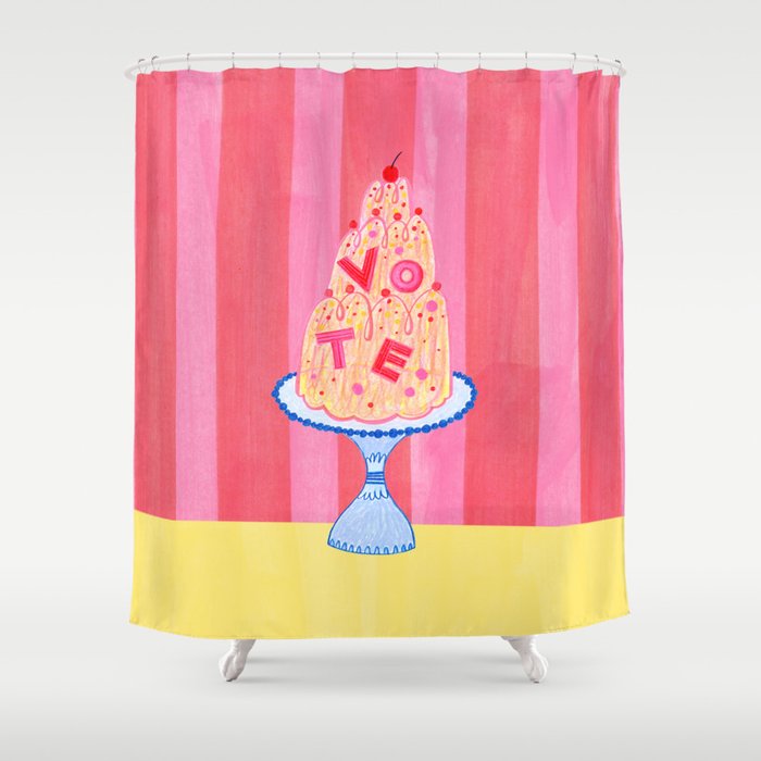 Mold the Future & Vote in Cherry Red Shower Curtain Gallery Image 1