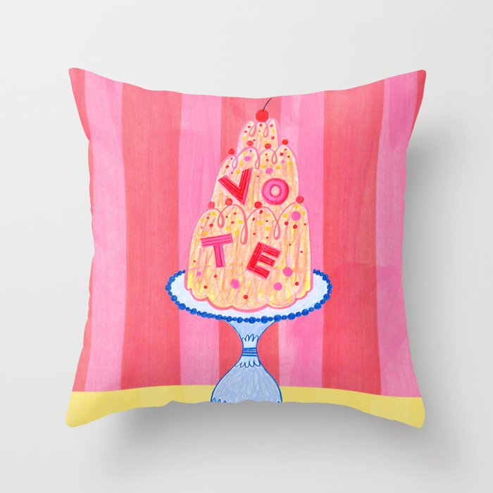 Mold the Future & Vote in Cherry Red Throw Pillow Gallery Image 6