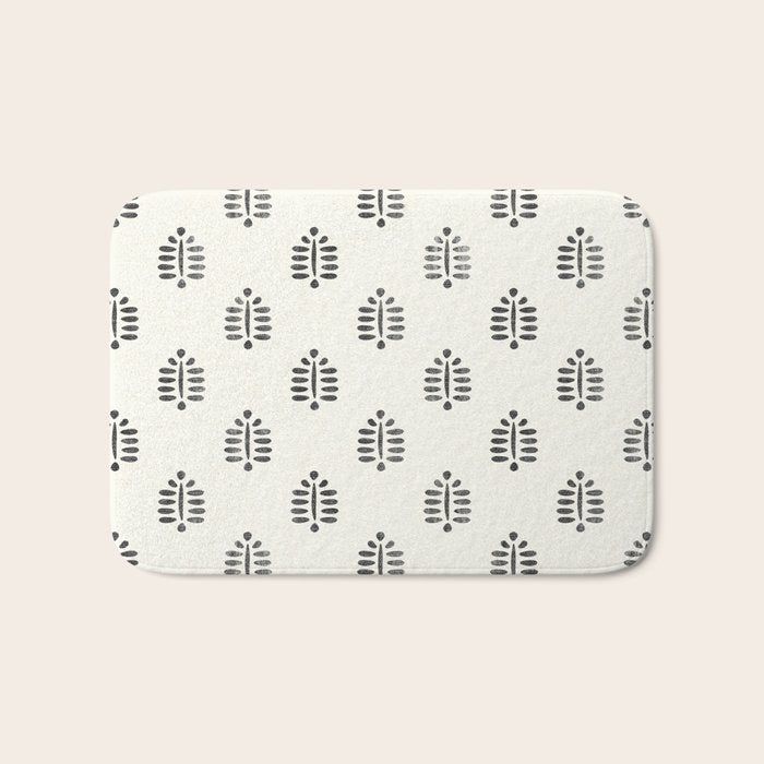 block print palm  Bath Mat Gallery Image 1
