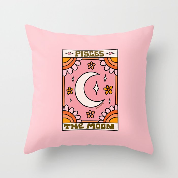 Pisces Tarot Card Throw Pillow Gallery Image 6