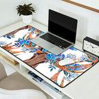 Floral Moose - Blue Flowers Desk Mat Gallery Image 2