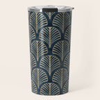 Art Deco, Decorative Fan Leaves Travel Mug Gallery Image 1