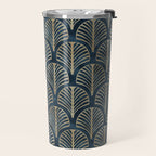 Art Deco, Decorative Fan Leaves Travel Mug Gallery Image 2