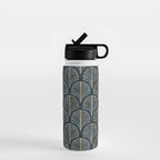 Art Deco, Decorative Fan Leaves Water Bottle Gallery Image 1