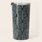 Art Deco, Decorative Fan Leaves Travel Mug Gallery Image 3