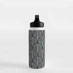 Art Deco, Decorative Fan Leaves Water Bottle Gallery Image 3