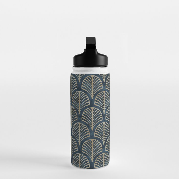 Art Deco, Decorative Fan Leaves Water Bottle Gallery Image 3
