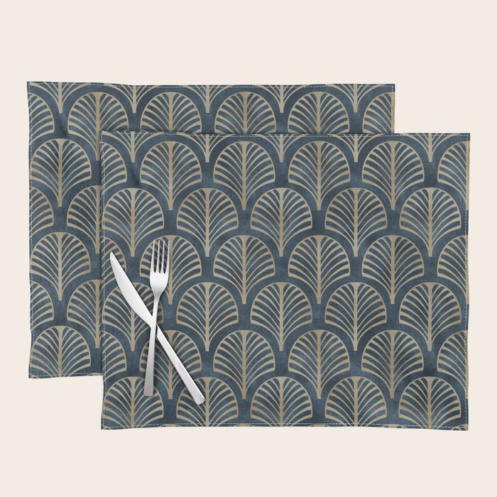 Art Deco, Decorative Fan Leaves Placemat Gallery Image 1