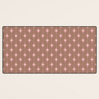 Midcentury Stars and Dots Atomic Pattern in Mocha and Pink Desk Mat Gallery Image 3