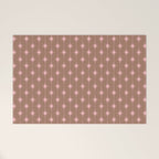 Midcentury Stars and Dots Atomic Pattern in Mocha and Pink Welcome Mat Gallery Image 1
