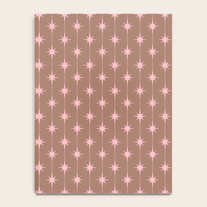 Midcentury Stars and Dots Atomic Pattern in Mocha and Pink Notebook Gallery Image 4