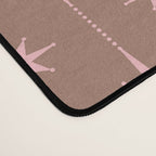 Midcentury Stars and Dots Atomic Pattern in Mocha and Pink Desk Mat Gallery Image 4