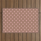 Midcentury Stars and Dots Atomic Pattern in Mocha and Pink Outdoor Rug Gallery Image 1