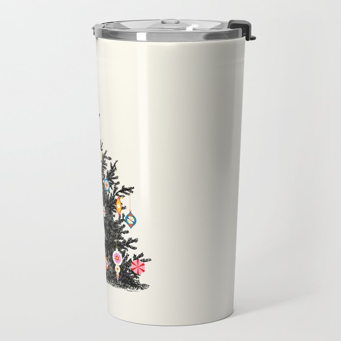 Retro Decorated Christmas Tree Travel Mug Gallery Image 2