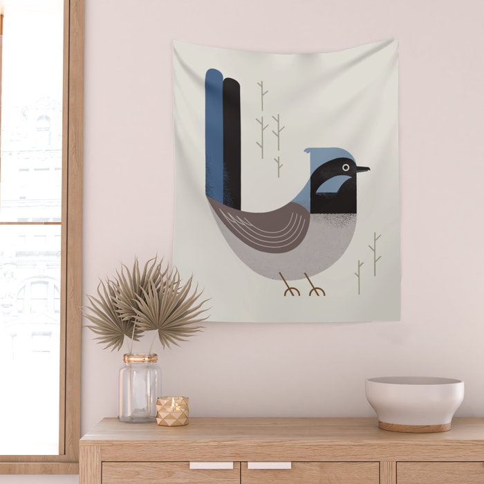 Superb Fairywren, Bird of Australia Wall Tapestry Gallery Image 2