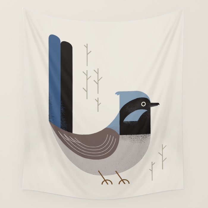 Superb Fairywren, Bird of Australia Wall Tapestry Gallery Image 1