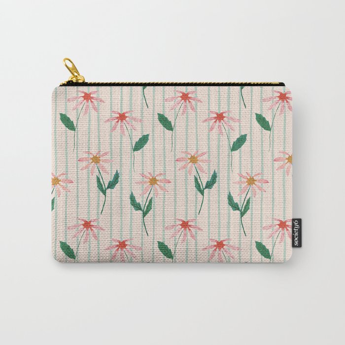 Flowers and stripes Carry All Pouch Gallery Image 1