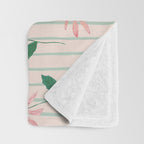 Flowers and stripes Throw Blanket Gallery Image 3