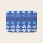 Ombre Abstract Daisies on Cobalt Blue Bath Mat Gallery Image 1