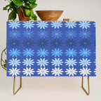 Ombre Abstract Daisies on Cobalt Blue Credenza Gallery Image 1