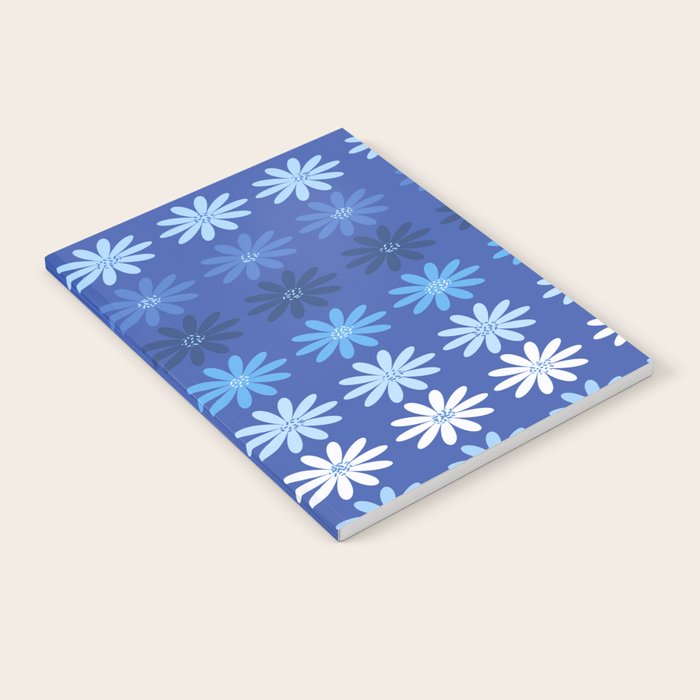 Ombre Abstract Daisies on Cobalt Blue Notebook Gallery Image 1