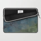 Journey Into the Mountains - Gray Blue Navy Indigo Sage Leafy Green Sky Forest Abstract Painting, Laptop Sleeve Gallery Image 2