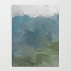Journey Into the Mountains - Gray Blue Navy Indigo Sage Leafy Green Sky Forest Abstract Painting, Notebook Gallery Image 4