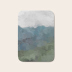 Journey Into the Mountains - Gray Blue Navy Indigo Sage Leafy Green Sky Forest Abstract Painting, Bath Mat Gallery Image 1