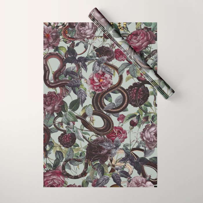 Snakes and Roses Wrapping Paper Gallery Image 1