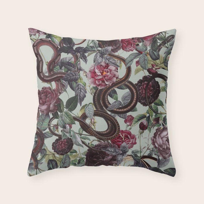 Snakes and Roses Throw Pillow Gallery Image 6